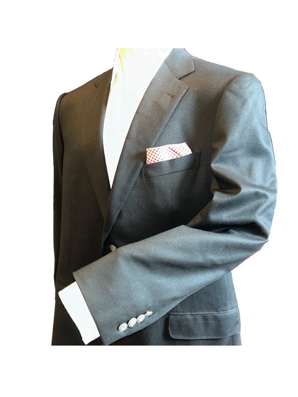 Ermenegildo Zegna Black Sport Jacket Silver Logo Metal Button Wool Blazer 46 L